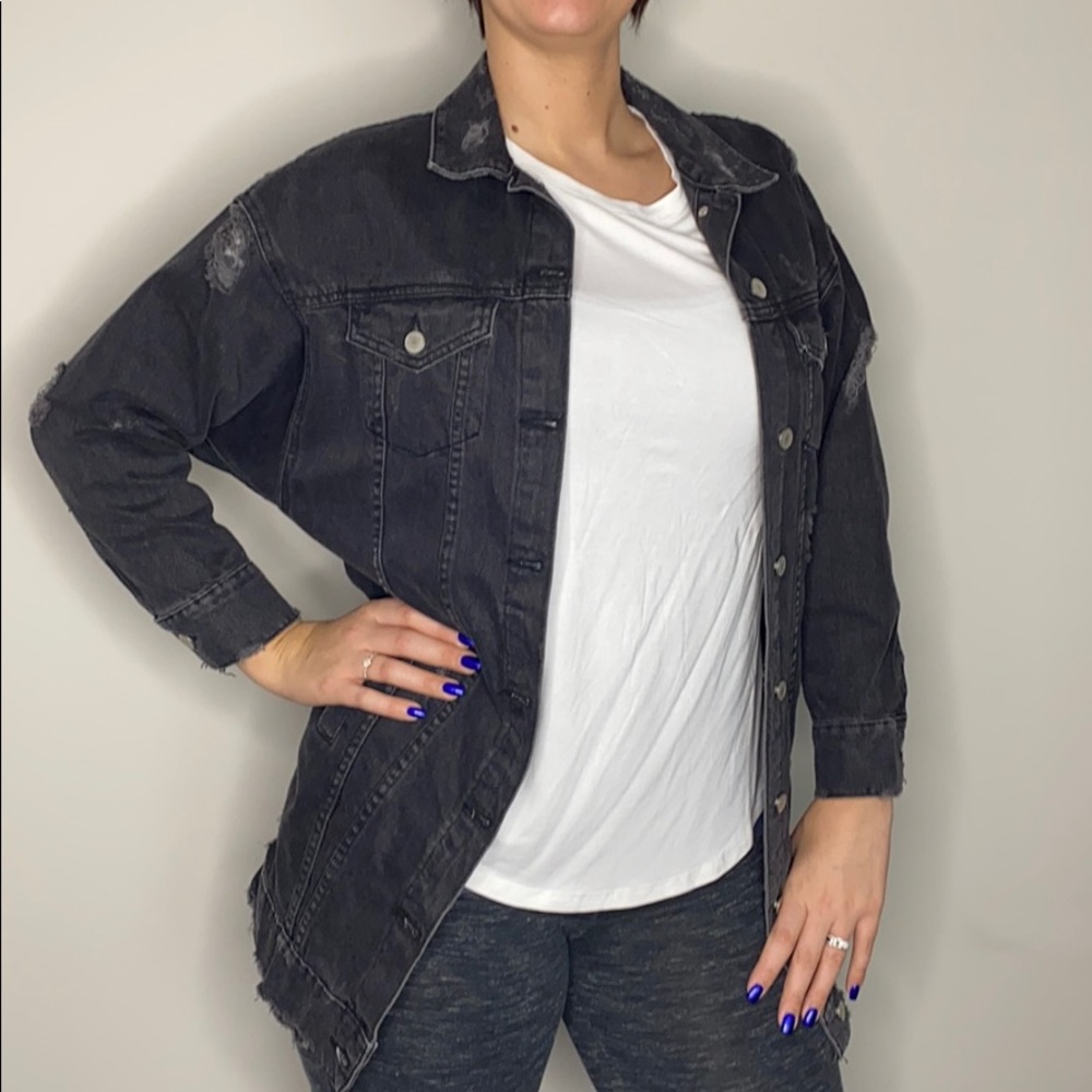 Trafaulc denim wear Zara black jean jacket